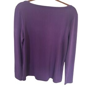 Banana Republic Womens Purple Boat Neck Long Sleeve Quiet Luxury Basic Size M